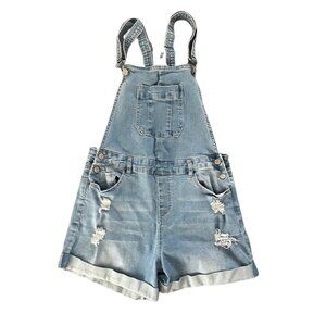 YMI Denim Overall Shorts/ Shortalls size 11/30 Distressed Blue